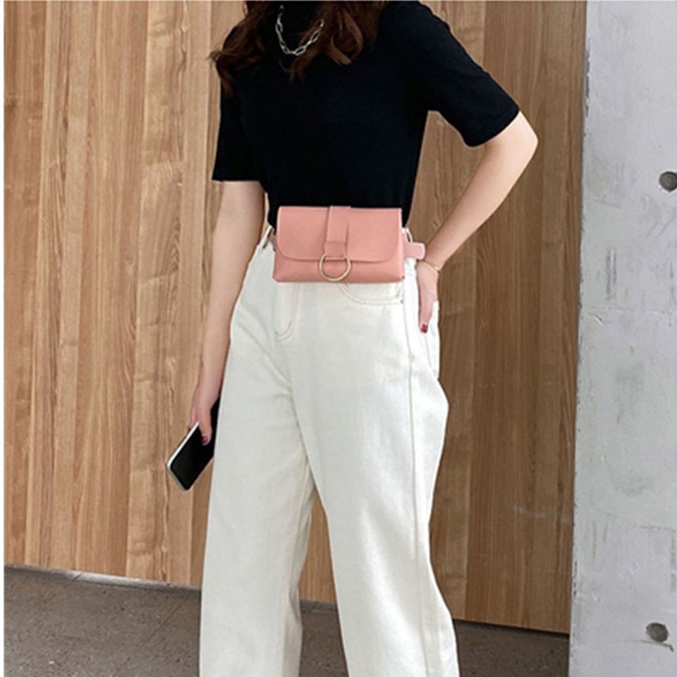 Leopard Stripe Mini Waist Bag Female Girdle 2 In 1 Belt Mobile Phone Bag Waist Bag Ladies Belt Bag F