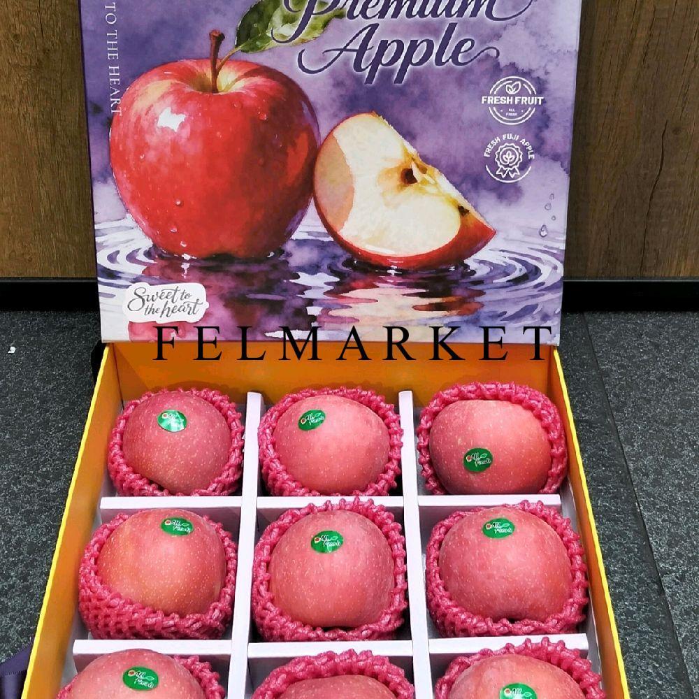 Buah Apel Fuji Rosy Super Isi 9 Pcs / Hampers Buah Imlek / 1 Dus