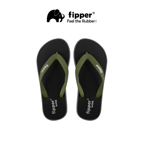 Fipper - Wide Black / Grey Dark / Green Army