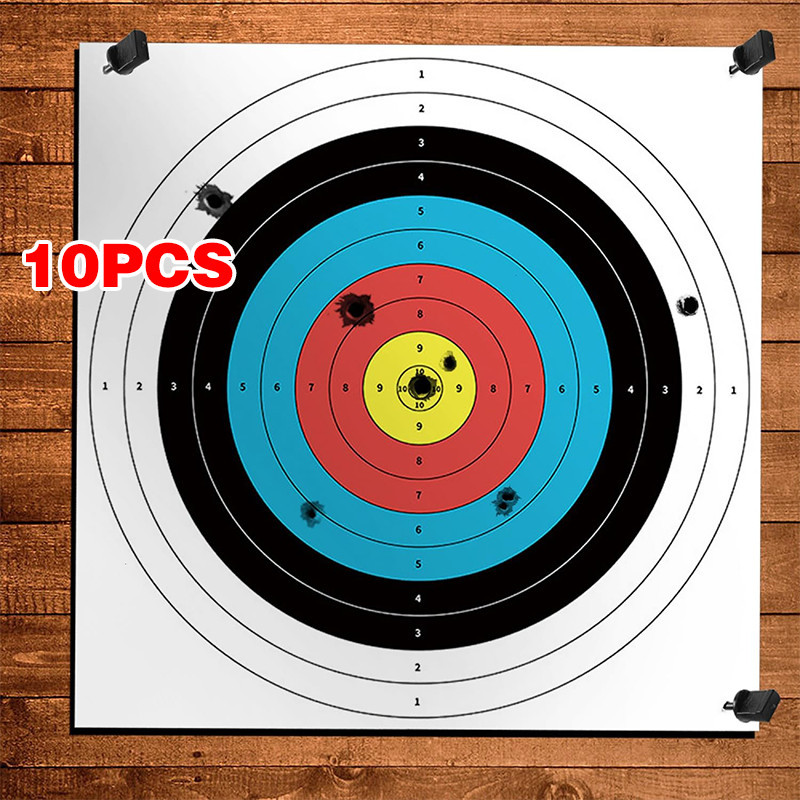 10pcs Set Kertas Target Panahan (60x60cm) Target Panahan Bantalan Target Panahan Bantalan Target Ser