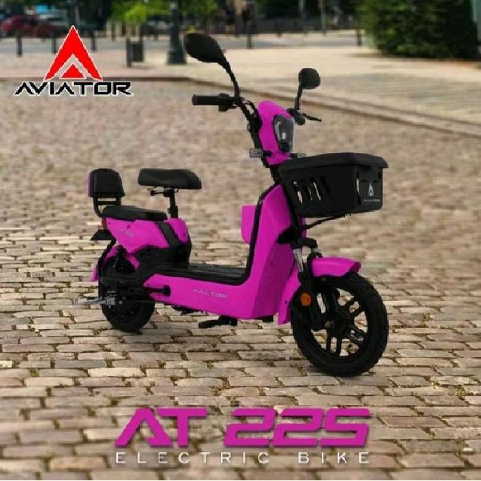 SEPEDA LISTRIK AVIATOR AT225 Roda 14 x 2.5 Motor 500watt - pink