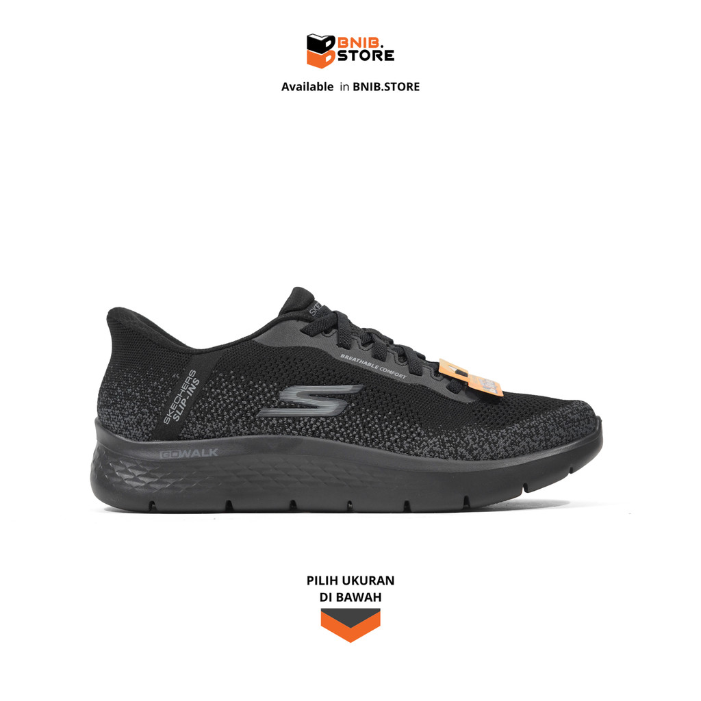 Skechers Sepatu Slip On Pria Go Walk Flex Palomo Black Charcoal [216336BKCC] Original