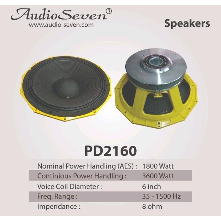 Speaker 21 Inch subwoofer Audio seven PD 2160/ PD2160 21 Inch Gale Series ORIGINAL