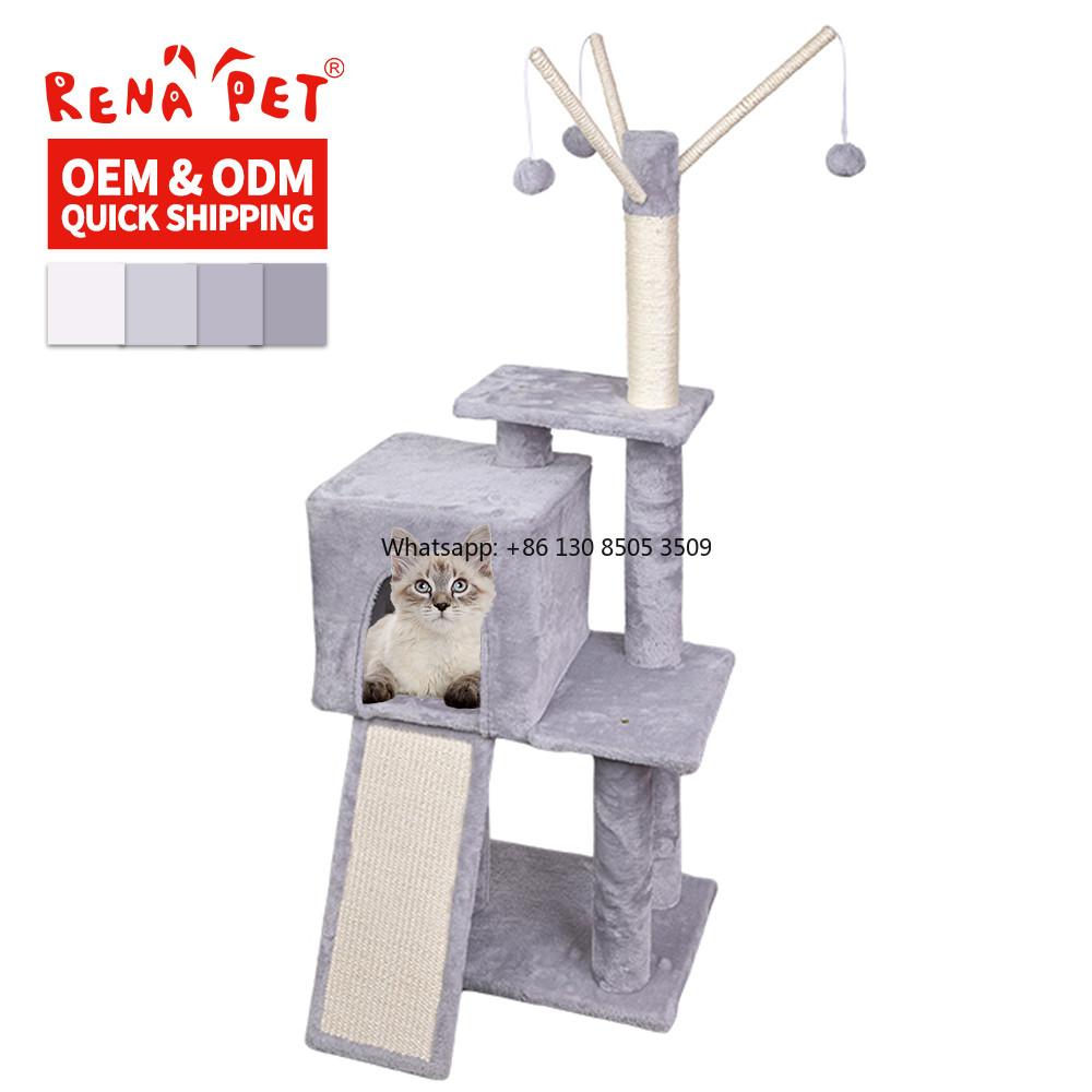 Manufacturer Wholesale Pet Product Wood Sisal Cat Tree Post