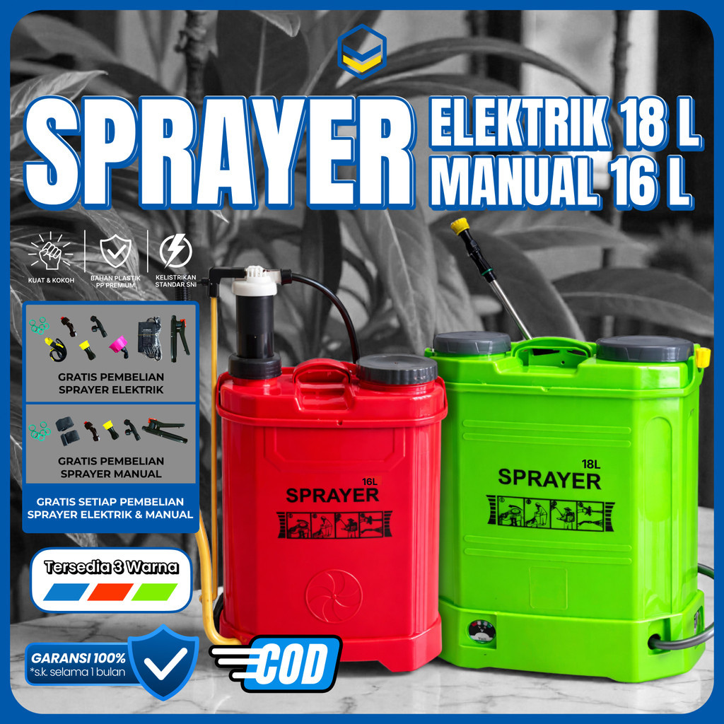 Sprayer Pertanian Manual & Elektrik 16L/18L – Alat Semprot Hama Tanaman Kuat Tahan Lama | Backpack S