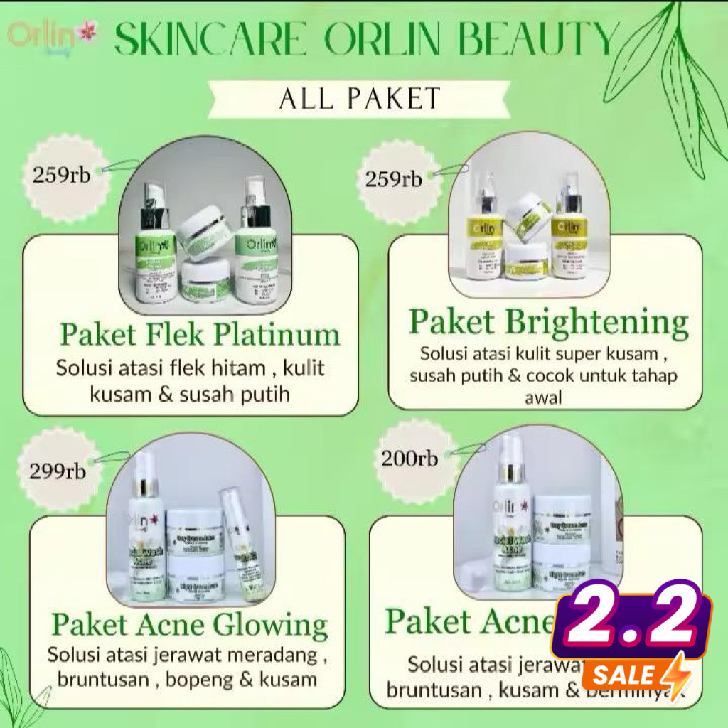 ( GRATIS DOUBLE BONUS ) PAKET SKINCARE ORLIN BEAUTY / ORLIN BEAUTY SKINCARE / ORLIN BEAUTY / ORLIN S