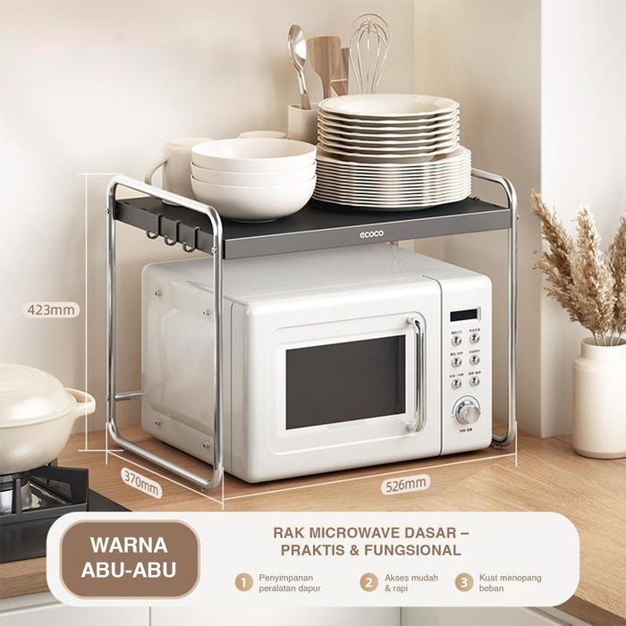 ECOCO Microwave Oven Rack Aluminium (Basic/Standard) - Rak Microwave Aluminium / Rak Oven Minimalis 