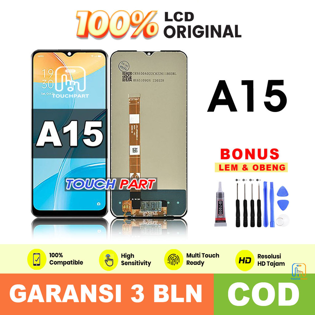 LCD OPPO A15 original Fullset touchscreen COD