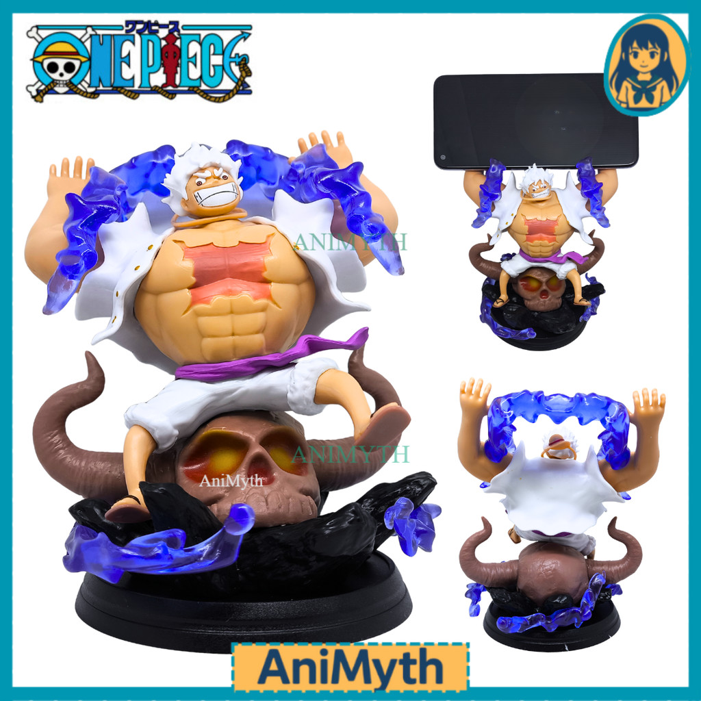 Figure One Piece Luffy Gear 5 Sun God Nika Warrior of Liberation Phone Stand