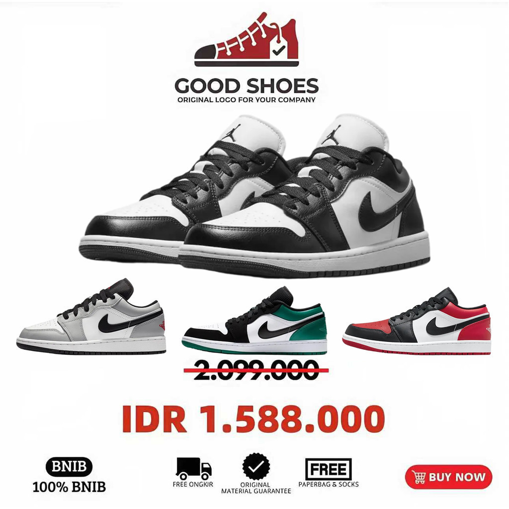 Air Jordan 1 Low  Sepatu Pria Men And Women Original 100% Resmi Sepatu