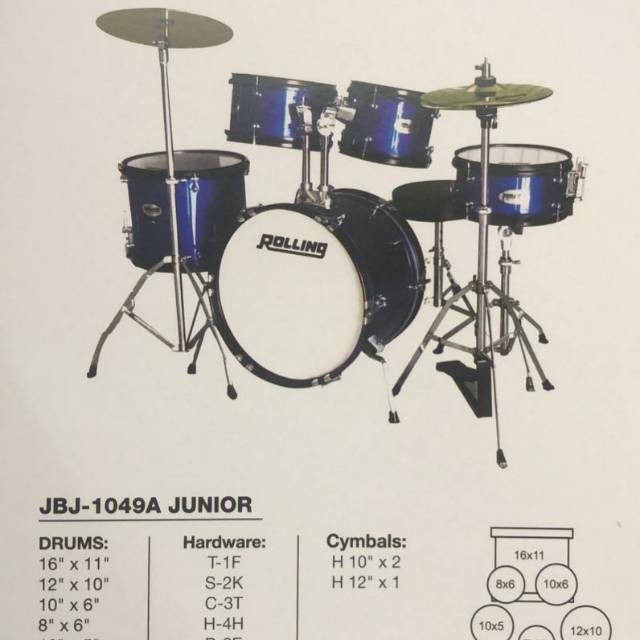 DRUM SET JUNIOR ROLLING JBJ-1049A/DRUM JUNIOR ROLING/DRUM ANAK
