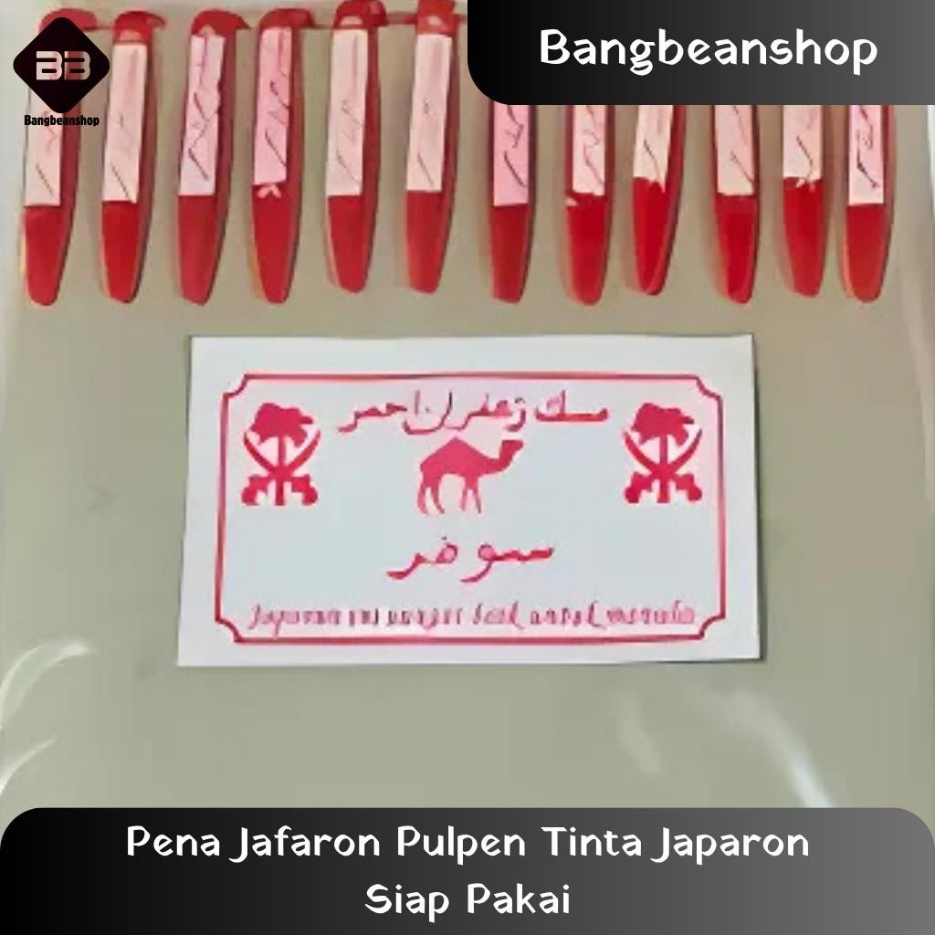 Pena Jafaron Pulpen Tinta Japaron Warna Merah-Emas-Hitam