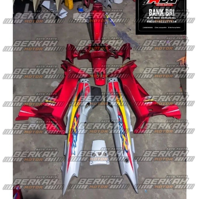 PROMO, TERMURAH  fullset bodi full set body halus motor Yamaha fiz r fizr custom warna merah maron m