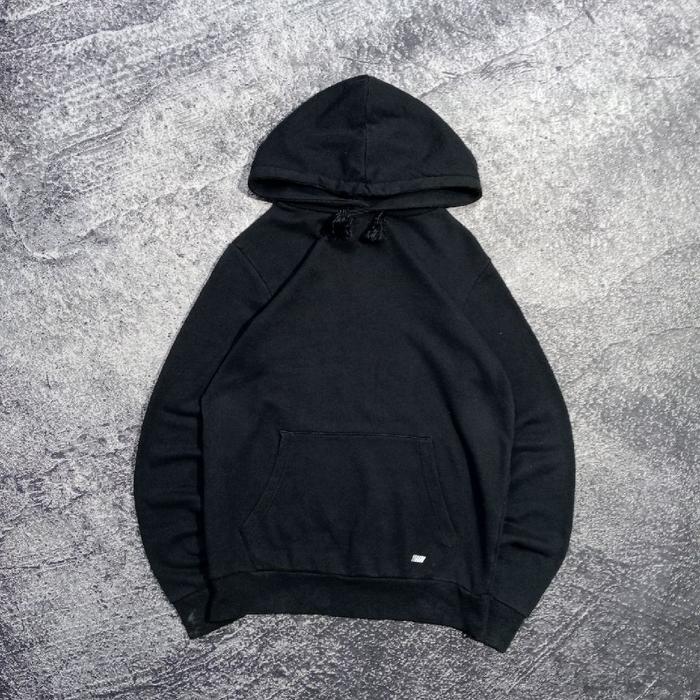 Jaket hoodie STL basic polos hitam murah size L