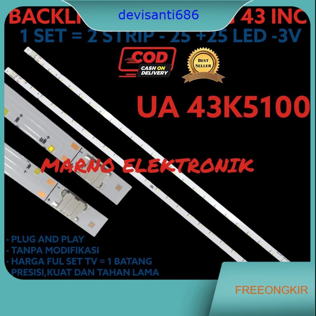 BACKLIGHT SAMSUNG 43 IN UA43K5100 UA 43K5100 UA-43K5100 BL LAMPU