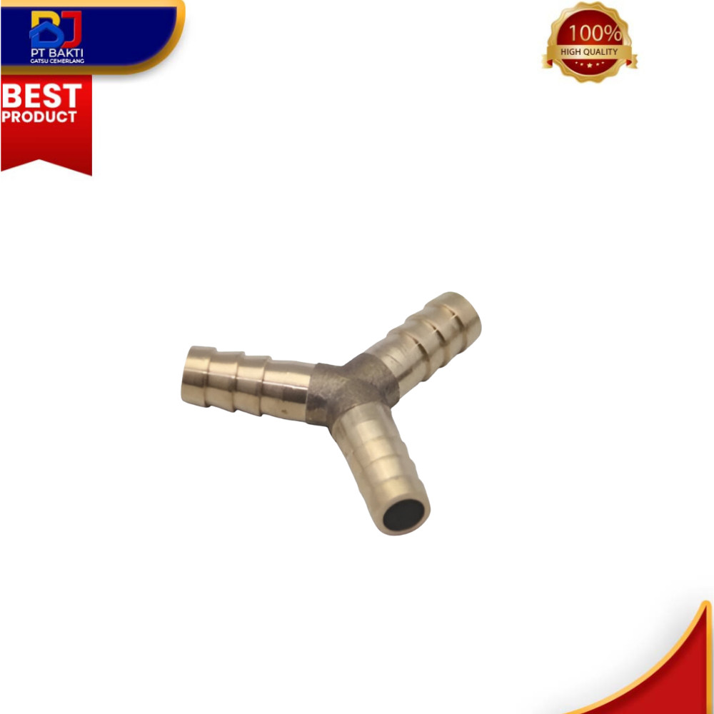NEPEL SELANG "Y" / HOSE NEPEL / SELANG GAS KUNINGAN / CONECTOR ALDO 10mm