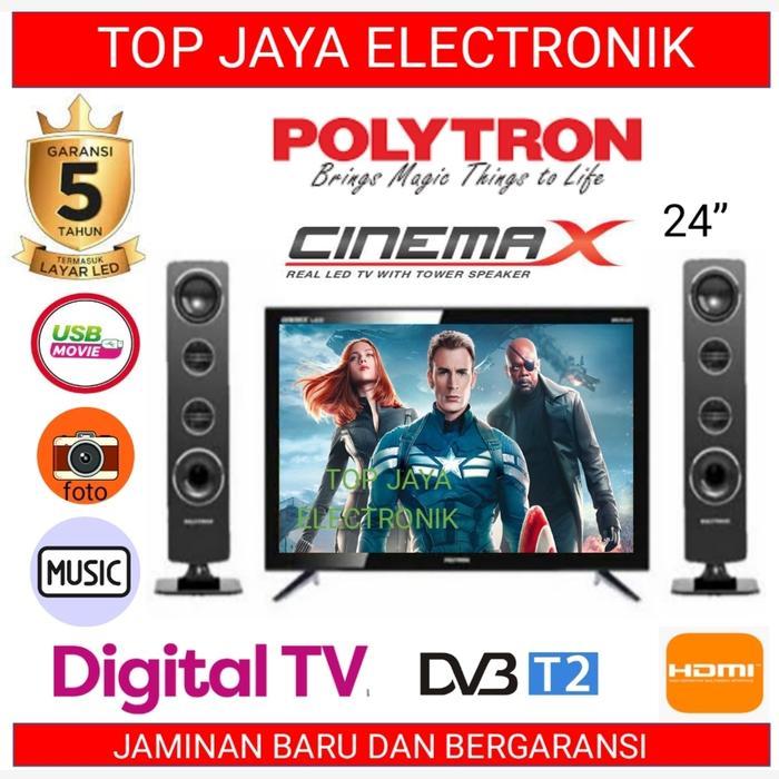 LED TV POLYTRON 24 INCH DIGITAL CINEMAX/POLYTRON LED TV 24 INCH DIGITAL TV - DUS dari Pabrik, Tanpa 