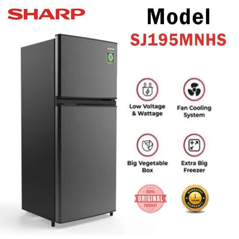 Kulkas Sharp 2PINTU SJ195MN(HS) , Sharp Kulkas 2pintu TANPA SALJU SJ195MN(HS)/ SJ-195MN / SJ195