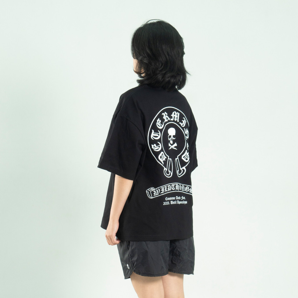 DETERMINED TShirt Heavyweight Oversize Boxy CHROME Black 16s