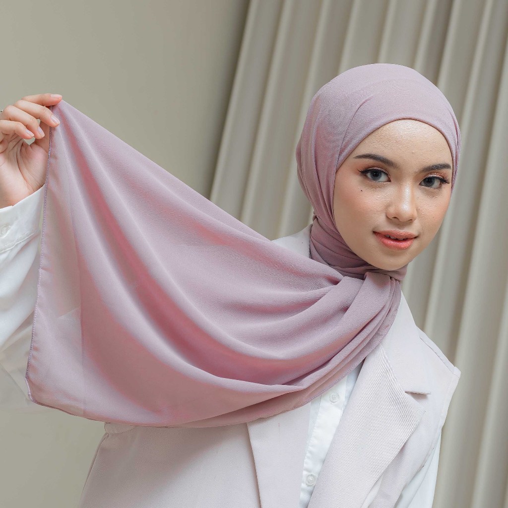 ALESHA Aila Pashmina Inner Hijab Instan Ceruty Babydoll 2in1
