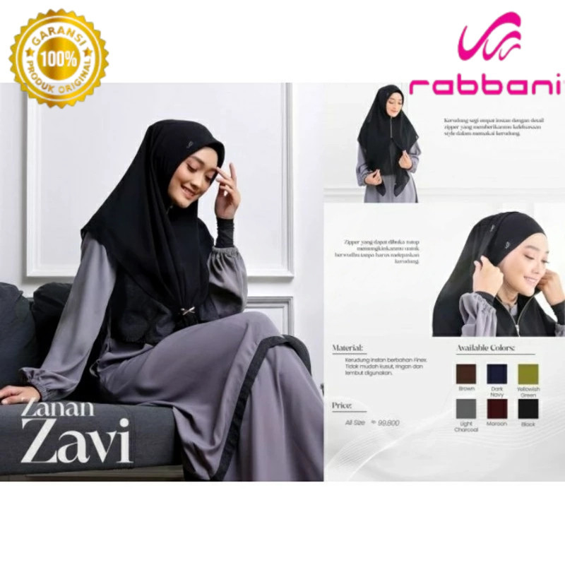 Rabbani ori - Zanan Zavi | Kerudung Instan Rabbani | Kerudung Segitiga Instan | Kerudung Instan Zana