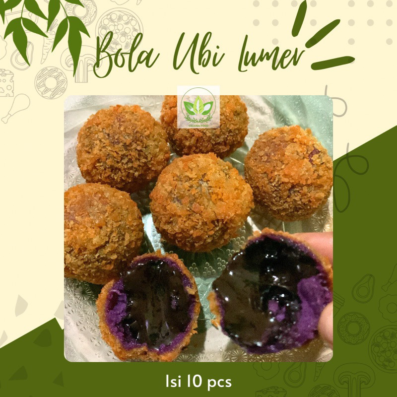 [ FROZEN/MATENG Isi 10pcs ] Bola Ubi Lumer / Cemilan Bola Ubi Ungu / Ubi Isi Cokelat / Bolbi