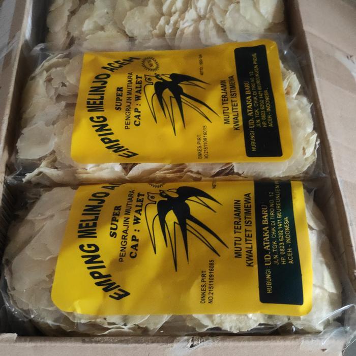 Emping Melinjo Aceh Asli cap Walet/Super Tipis Kualitas terbaik - 1kg [Terlaris]