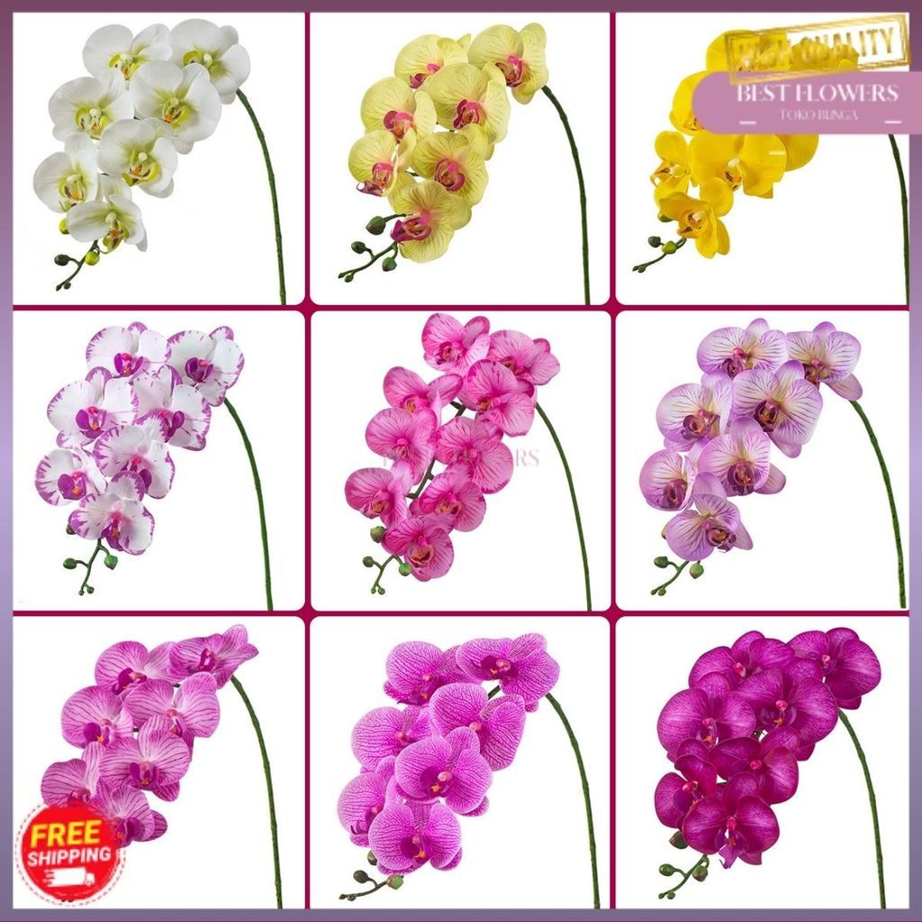 [NEW] Bunga Anggrek 7 Kuntuman Bunga Anggrek Latex Premium Bunga Orchid Flowers Bunga Anggrek Mini