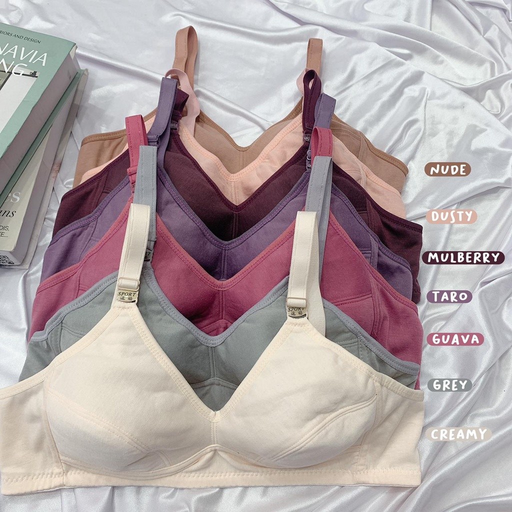 ESBEST - SPORT BRA BH WANITA TANPA BUSA DAN TANPA KAWAT BAHAN KATUN KAOS