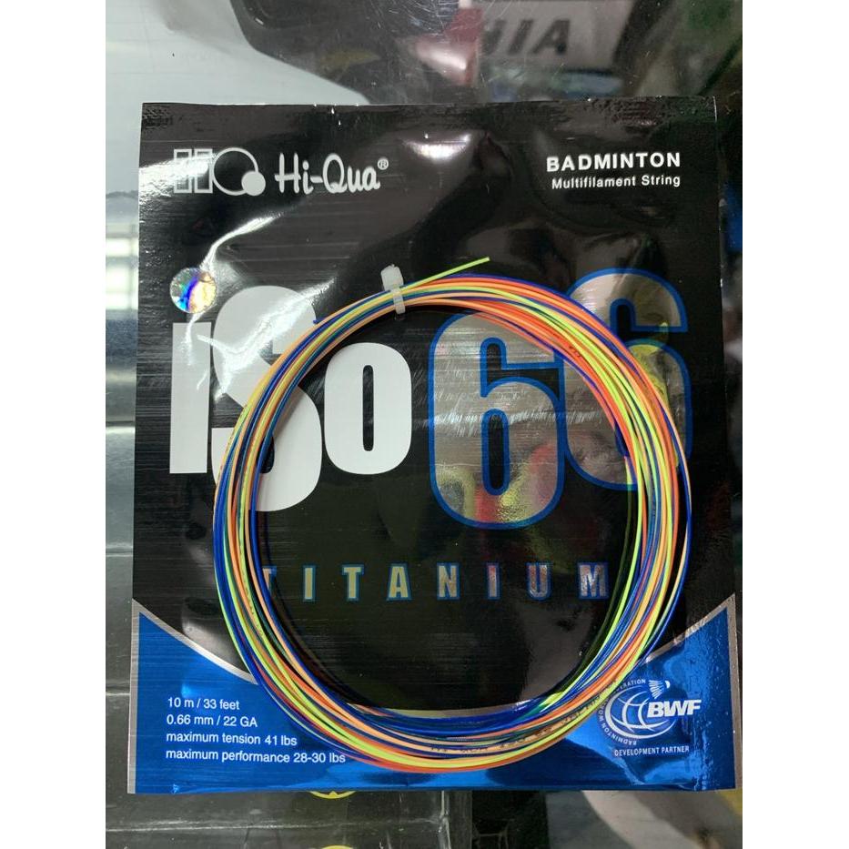 Senar Badminton NEW HIQUA ISO 66 TITANIUM RAINBOW ORIGINAL
