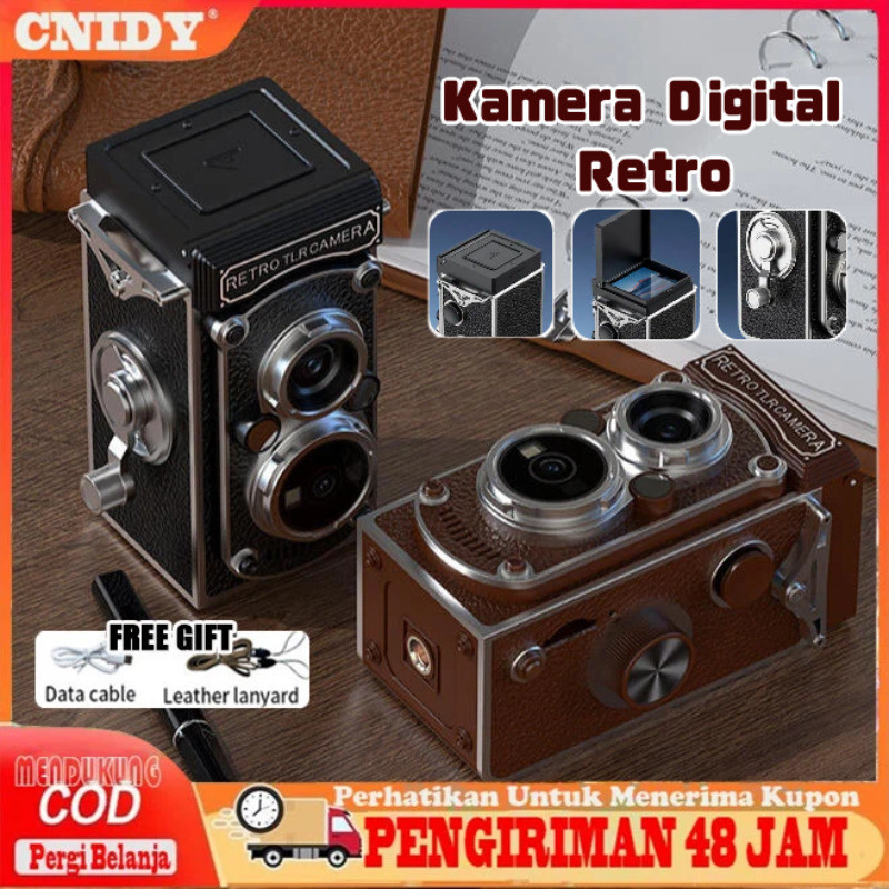 [COD]Kamera Retro Mini M1 Bentuk Kamera TLR Klasik 12MP Mainan Kamera CCD Digital Camera Twin-Lens R