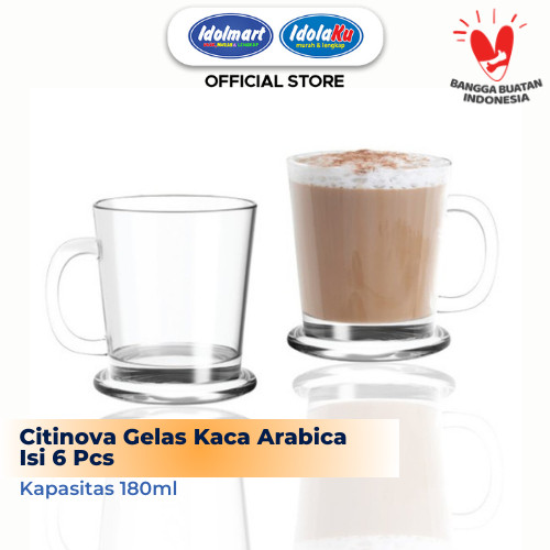 IDOLMART Citinova Gelas Arabica isi 6PCS Gelas set isi 6 / Gelas Kaca