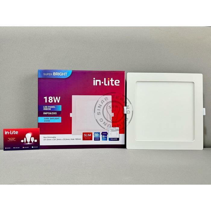 LAMPU PANEL LIGHT LED INLITE INBOW KOTAK 18W 18 WATT - INPS628S - Putih