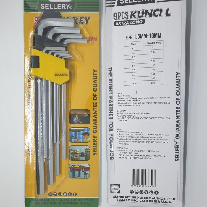 kunci L set 1.5mm-10mm sellery -GIBRAN15