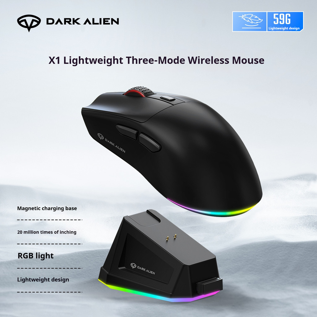 DARK ALIEN X1Wireless Gaming Mouse PAW3311 1K 22000DPI 350IPS Bluetooth 2.4G Wired FPS E-sport Ergon