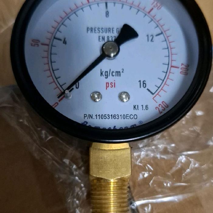 pressure gauge armatherm 16 kg size 2.5 inch drat 1/4" besi