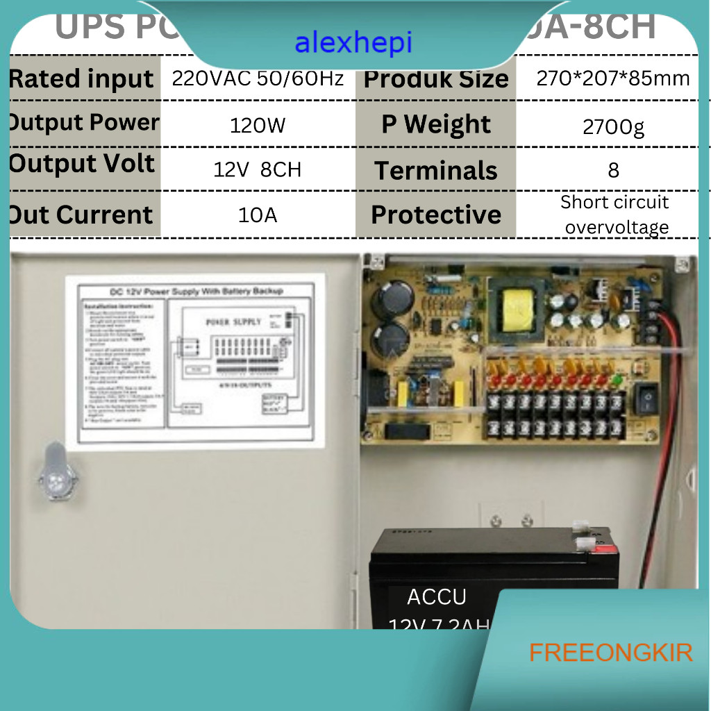 Power Supply UPS 12V 5A / 12V 10A / 12V 20A - Power supply Back Up CCTV dan DVR PSU UPS