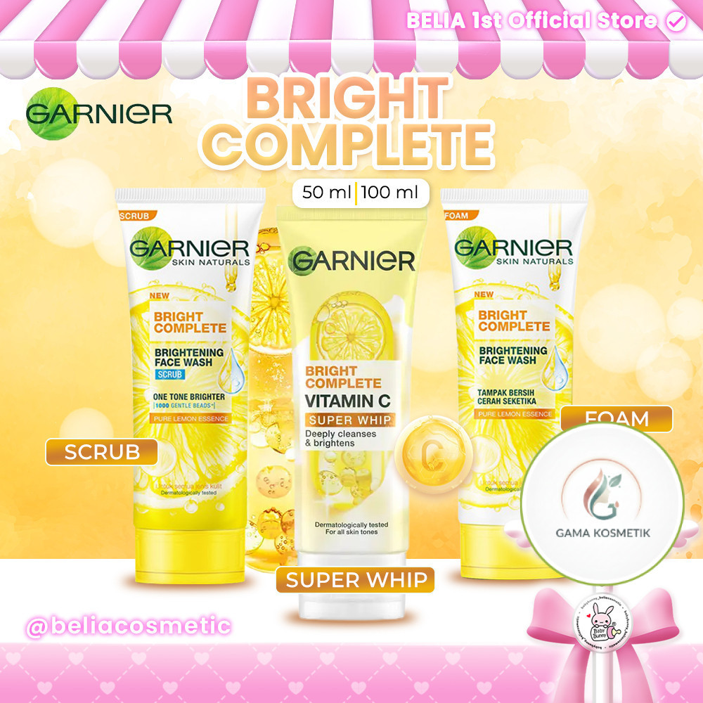 Garnier Light Complete Bright Complete Brightening Foam | Scrub | Sabun Cuci Muka Cek Promo