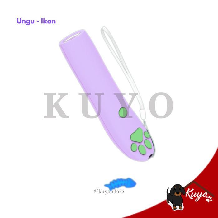 Mainan Laser Senter Pointer Kucing Bentuk Ikan Paw - Pet Cat Laser Toy - Ungu - Ikan