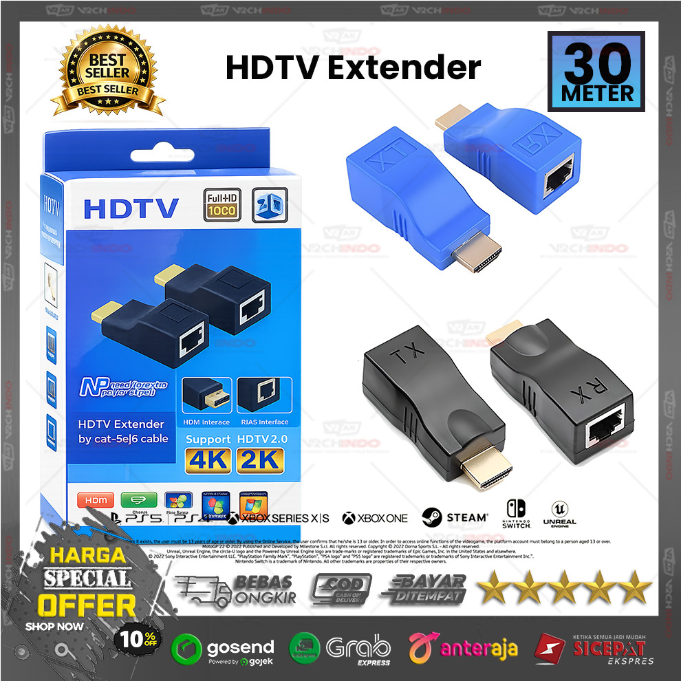 Hdmi Extender 30 meter / hdmi extender / sambungan hdmi extender 30m