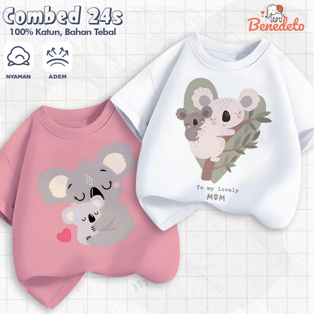 Benedeto - Kaos Anak Premium 1-12 Tahun 100% Katun Tebal 24s Baju Anak Laki Perempuan - V2 BENC74