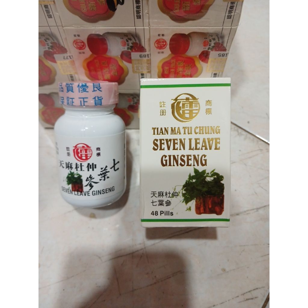 PROMO TERBATAS  Tian ma tu chung seven leave ginseng 48pills botol keramik ASLI import original