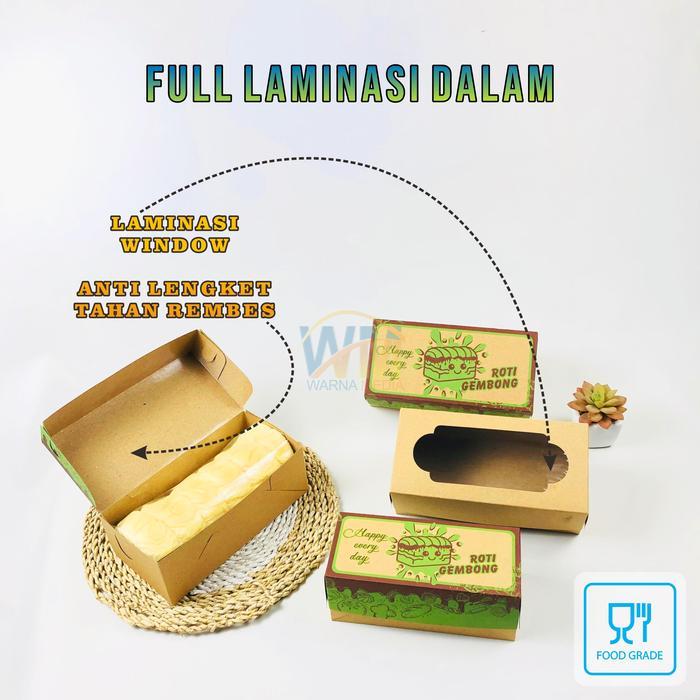 Promo (isi 25 pcs) Dus Box Roti Gembong 20x10x7cm – Dus Roti Gembong Anti Lengket 18x8x7cm Food Grad