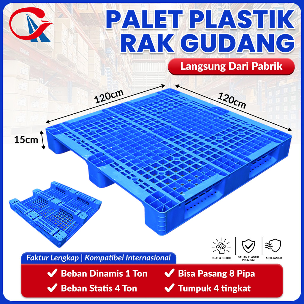 LIN HUI Palet plastik  120x120*15cm biru tipe M Palet plastik berkualitas tinggi baru Palet plastik 