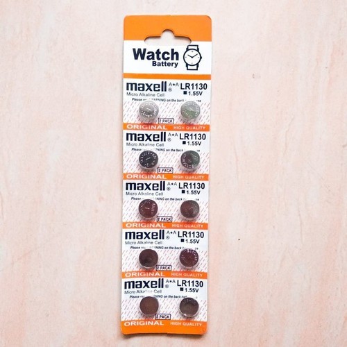 (clai) 10 PCS Baterai Batre Kancing Battery Jam Tangan Maxell AG10 LR1130 LR 1130 SR54 LR54 GP189 Tu