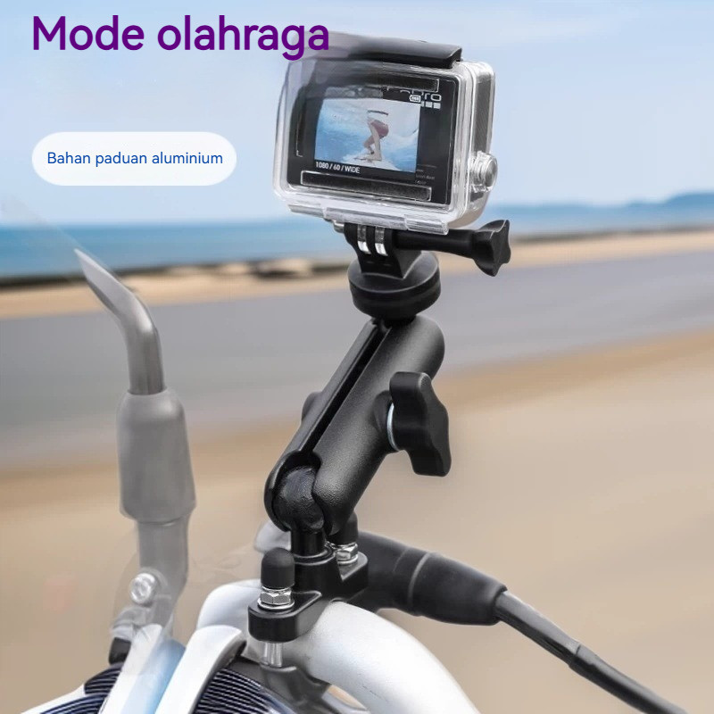 [Flash Sale] Bracket Kamera Sepeda Motor Universal Dudukan Perekaman Kamera Aksesori Gopro Insta360 