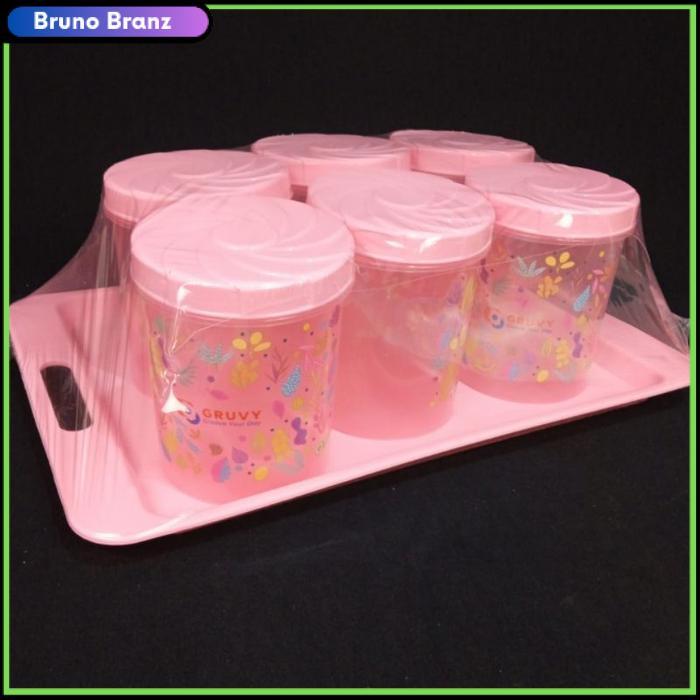 terlaris Toples + Nampan 7in1 Tuscany Biggy Gruvy Tonam / Toples Set Lebaran / Toples Kue Kering - P