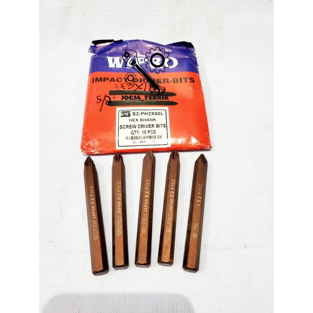 Wipro Mata Obeng Ketok Plus (+) PH2×80MM / Mata Obeng Drei Ketok Plus PH2×80MM