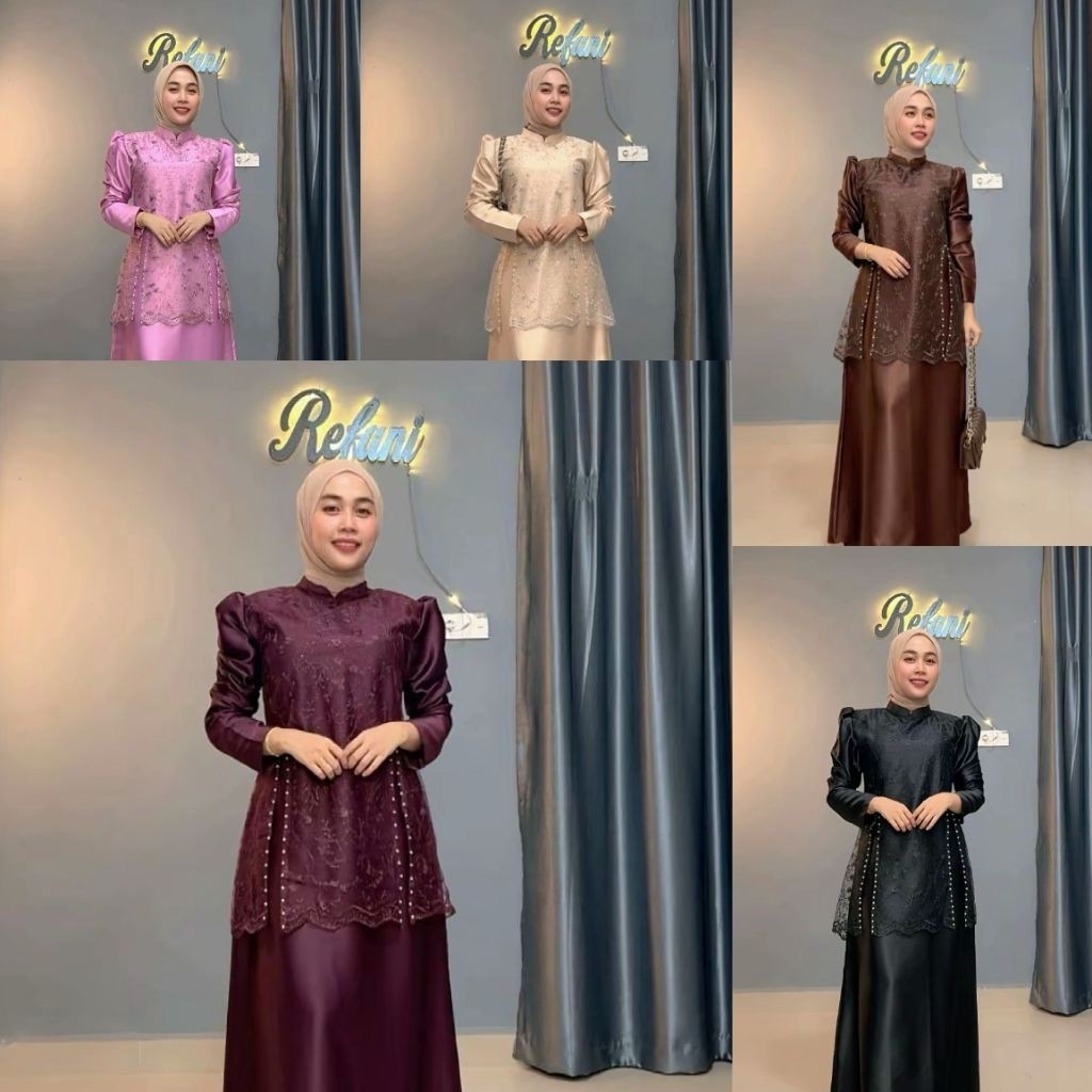 EZMOSHOP Baju Lebaran Model Brokat 2026 Terbaru Gamis Reffa Dress Kondangan Brokat Viral Baju Gamis 