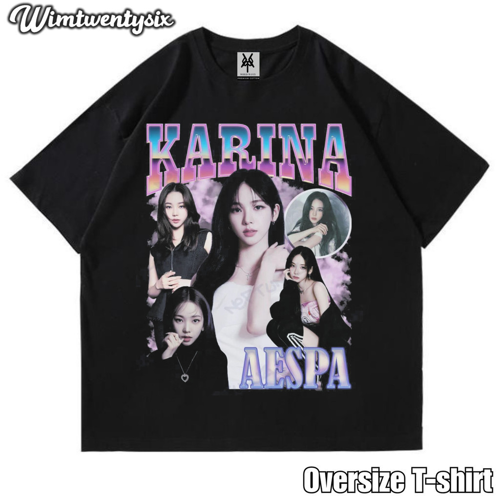 KAOS KPOP | VINTAGE | T-SHIRT COTTON | KAOS KARINA AESPA KPOP